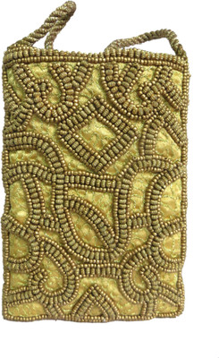 KAWAII Golden Beaded Satin String Pouch Pouch(Gold)