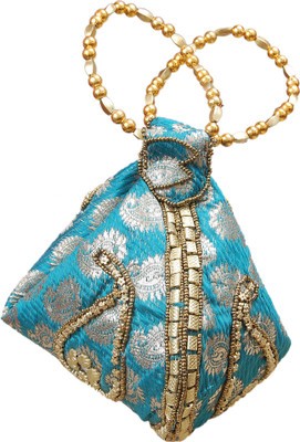 Yokoso International Rajasthani embroidery Potli Purse/bag (For wedding/ parties) Potli(Blue, Silver, Gold), Blue;gold;silver
Yokoso International Rajasthani embroidery Potli Purse/bag (For wedding/ parties) Potli(Blue, Silver, Gold), Blue;gold;silver