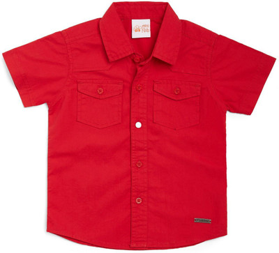 Mini Klub Boys Solid Casual Red Shirt