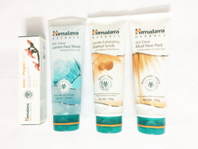 Himalaya lemon face wash, oil clear mud pack, scrub(Set of)
