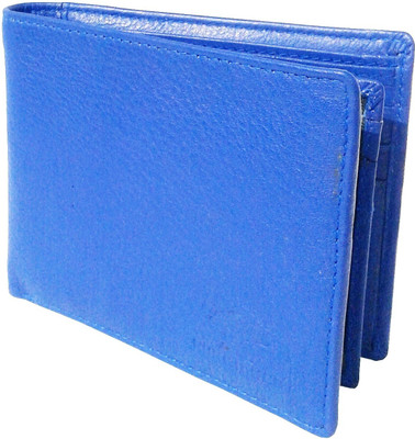 NUKAICHAU Men Blue Genuine Leather Wallet(10 Card Slots)