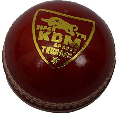 KDM Sports Thunder Cricket Leather Ball(Pack of 3, Red)