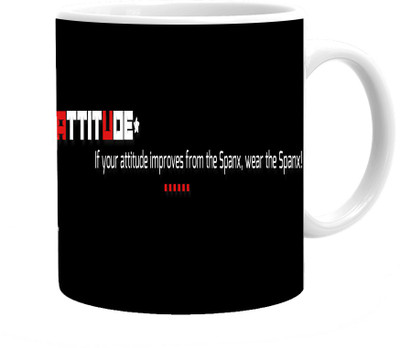 Maison N Mode Attitude Red Coffee Ceramic Mug(330 ml), Multicolor