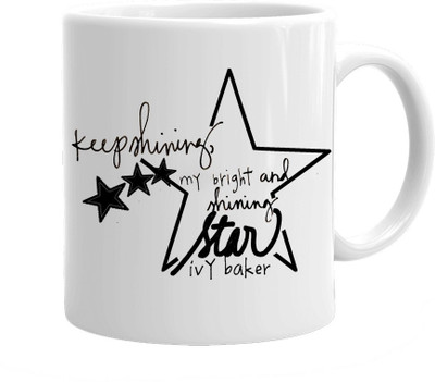 Maison N Mode Keep Shining Coffee Ceramic Mug(330 ml), Multicolor