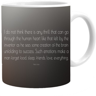Maison N Mode I Do Not Think Coffee Ceramic Mug(330 ml), Multicolor