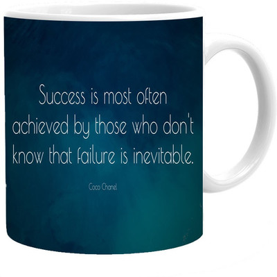 Maison N Mode Success is most often Coffee Ceramic Mug(330 ml), Multicolor