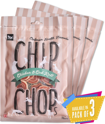 Chip Chops Chicken & Codfish Rolls Chicken 210 g Dry Dog Food(Pack of 3)