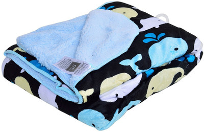 Baby Bucket Printed Blanket(Microfiber, Black