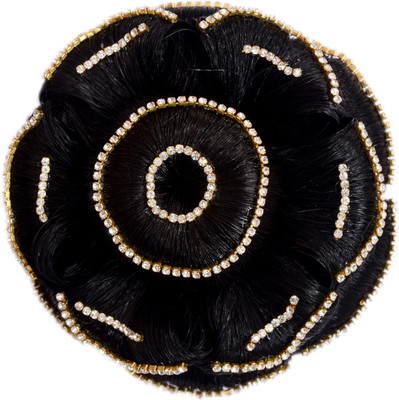 Mansiyaorange Latest Exclusive Artificial Hair/Hair Extension Collection Bun Clip(Black)