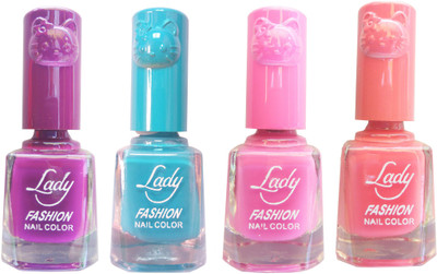 Lady Fashion Colour Cap Insta Dry Nail polish (Evergreen Colours) Purple,Blue,Pink,Pink(Pack of 4)
Lady Fashion Colour Cap Insta Dry Nail polish (Evergreen Colours) Purple,Blue,Pink,Pink(Pack of 4)