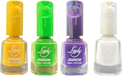 Lady Fashion Colour Cap Insta Dry Nail polish (Evergreen Colours) Yellow,Green,Purple,White(Pack of 4)
Lady Fashion Colour Cap Insta Dry Nail polish (Evergreen Colours) Yellow,Green,Purple,White(Pack of 4)