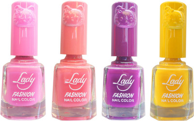 Lady Fashion Colour Cap Insta Dry Nail polish (Evergreen Colours) Pink,Pink,Purple,Yellow(Pack of 4)
Lady Fashion Colour Cap Insta Dry Nail polish (Evergreen Colours) Pink,Pink,Purple,Yellow(Pack of 4)