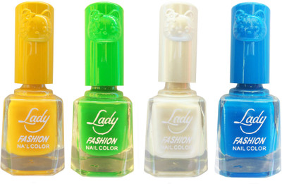 Lady Fashion Colour Cap Insta Dry Nail polish (Evergreen Colours) Yellow,Green,White,Blue(Pack of 4)
Lady Fashion Colour Cap Insta Dry Nail polish (Evergreen Colours) Yellow,Green,White,Blue(Pack of 4)