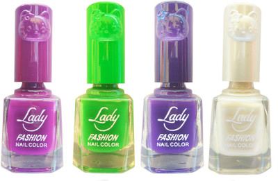 Lady Fashion Colour Cap Insta Dry Nail polish (Evergreen Colours) Purple,Green,Purple,White(Pack of 4)
Lady Fashion Colour Cap Insta Dry Nail polish (Evergreen Colours) Purple,Green,Purple,White(Pack of 4)