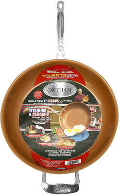 GOTHAM STEEL GOTHAM STEEL 12.5" PAN WITH LID ORIGINAL AS SEEN ON TV Fry Pan 31 cm diameter with Lid(Ceramic, Non-stick, Induction Bottom), Brown
GOTHAM STEEL GOTHAM STEEL 12.5" PAN WITH LID ORIGINAL AS SEEN ON TV Fry Pan 31 cm diameter with Lid(Ceramic, Non-stick, Induction Bottom), Brown