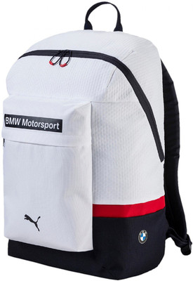 Puma BMW Motorsport Backpack 25 L Laptop Backpack(White, Black)