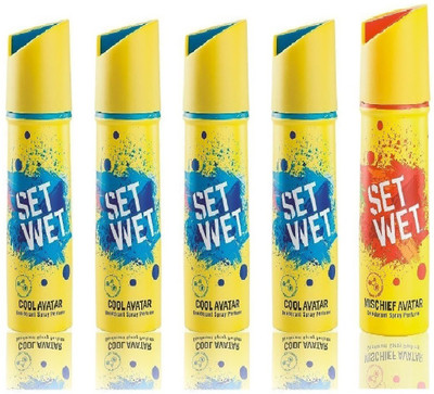 Set Wet 4 Cool Avatar And 1 Mischief Avatar Set of 5 Deodorant Spray - For Men(150 ml, Pack of 5)
Set Wet 4 Cool Avatar And 1 Mischief Avatar Set of 5 Deodorant Spray - For Men(150 ml, Pack of 5)