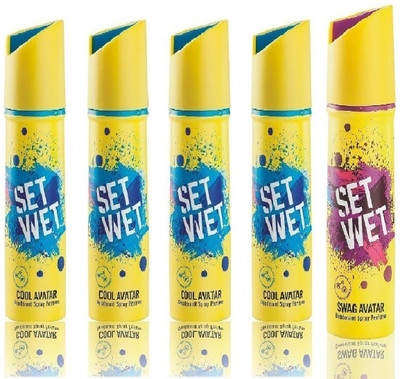 Set Wet 4 Cool Avatar And 1 Swag Avatar Set of 5 Deodorant Spray - For Men(150 ml, Pack of 5)
Set Wet 4 Cool Avatar And 1 Swag Avatar Set of 5 Deodorant Spray - For Men(150 ml, Pack of 5)