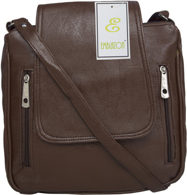 Emblazon Women Casual Brown PU Sling Bag