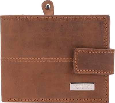 Hidestitch Men Brown Genuine Leather Wallet(4 Card Slots)