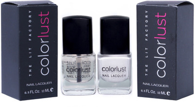 Colorlust Nailpaint White Pearl, Topcoat(Pack of 2)