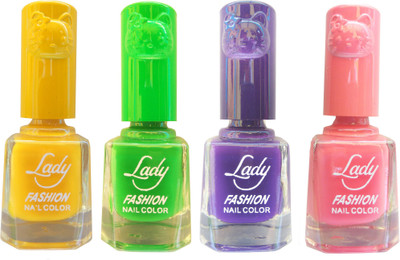 Lady Fashion Colour Cap Insta Dry Nail polish (Evergreen Colours)2 Yellow,Green,Purple,Pink(Pack of 4)
Lady Fashion Colour Cap Insta Dry Nail polish (Evergreen Colours)2 Yellow,Green,Purple,Pink(Pack of 4)