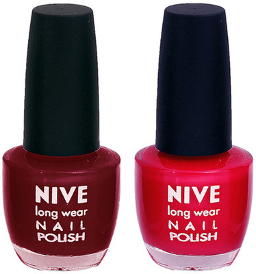 Nive Colour Blast Nail Polish 1206201658 Red,Pink(Pack of 2)