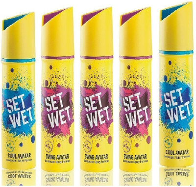 Set Wet 2 Cool Avatar And 3 Swag Avatar Set of 5 Deodorant Spray - For Men(150 ml, Pack of 5)
Set Wet 2 Cool Avatar And 3 Swag Avatar Set of 5 Deodorant Spray - For Men(150 ml, Pack of 5)