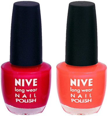 Nive Colour Blast Nail Polish1305201654 Pink,Orange(Pack of 2)