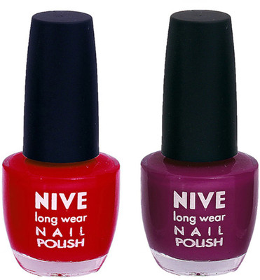 Nive Colour Blast Nail Polish1305201623 Red,Purple(Pack of 2)