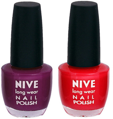 Nive Colour Blast Nail Polish1305201718 Purple,Red(Pack of 2)