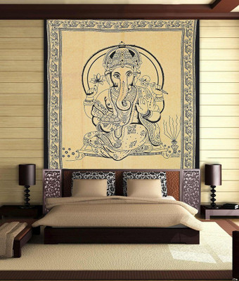 Stylo Culture Mandala Living Room Tapestry(Yellow)