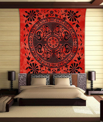 Stylo Culture Mandala Living Room Tapestry(Orange)