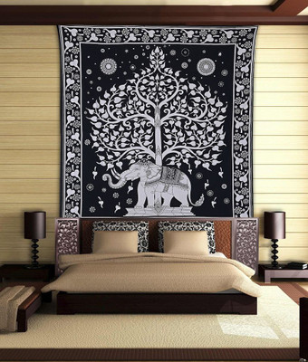 Stylo Culture Mandala Living Room Tapestry(Black)