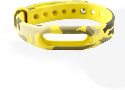 Shopizone Strap for MIband1 Camouflage 13 mm PU Watch Strap(Yellow)