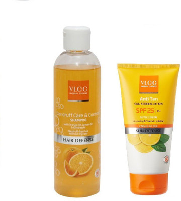 VLCC COMBO PACK OF DANDRUFF CARE CONTROL SHAMPOO (350ML) & SUN SCREEN LOTION ANTI-TAN SUN BLOCK-SPF 25 PA+ WITH LEMON (150ML) - SPF 25 PA+(350 ml)
VLCC COMBO PACK OF DANDRUFF CARE CONTROL SHAMPOO (350ML) & SUN SCREEN LOTION ANTI-TAN SUN BLOCK-SPF 25 PA+ WITH LEMON (150ML) - SPF 25 PA+(350 ml)