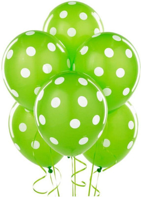 Shop Online Printed GREEN POLKA DOT Balloon(Green, Pack of 10)
