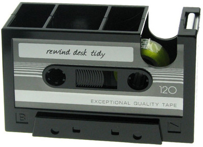 BonZeal 3 Compartments Plastic Pen Holder and Tape Dispenser(Grey)