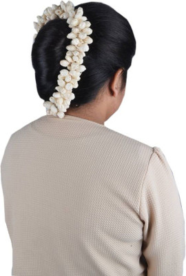 Majik Wedding Accessories Gajra (Veni) For Women Hair Band(White)