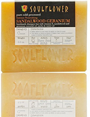 Soulflower Intense Nourishing Sandalwood-geranium Shampoo Bar, 2 Bars, Sls Free, 100% Vegan, Handmade(150.202 g)
Soulflower Intense Nourishing Sandalwood-geranium Shampoo Bar, 2 Bars, Sls Free, 100% Vegan, Handmade(150.202 g)