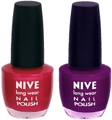 Nive Colour Blast Nail Polish 13102337 Pink,Purple(Pack of 2)