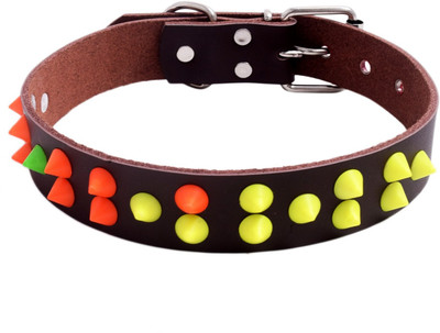 SRI Triangular Studded Dog Collar 1.1 Inch Dog Everyday Collar(, Multi -Colour