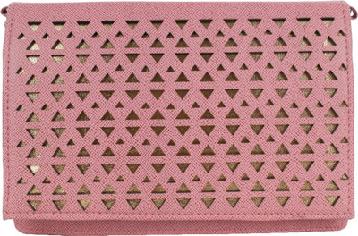 Kandel London Women Casual Pink Leatherette, PU, Cotton Sling Bag