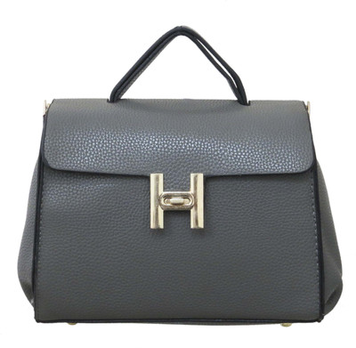 Heels & Handles Women Formal Grey PU Satchel