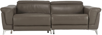 Durian LOPEZ/3 Leather 3 Seater Sofa(Finish Color - ASH BROWN)