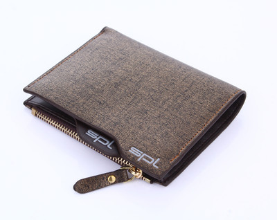 SPL Men Casual Brown Artificial Leather Wallet(7 Card Slots)