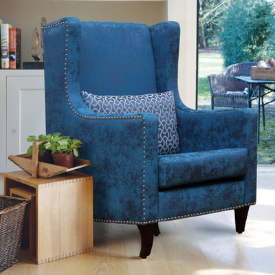 Peachtree Fabric Living Room Chair(Finish Color - Blue)