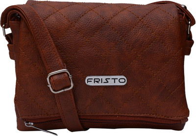 Fristo Women Casual Brown PU Sling Bag