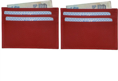 Style 98 Fashion/Travel 3 Card Holder(Set of 2, Red)