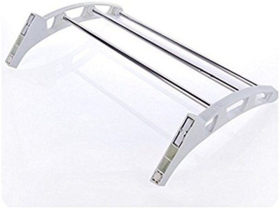 Online World Stainless Steel Wall Cloth Dryer Stand(White)